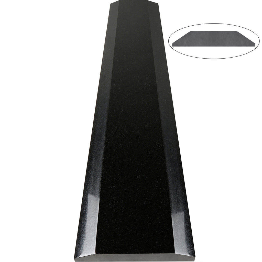 Absolute Black Polished Stone ADA Saddle Threshold Double Side Hollywood