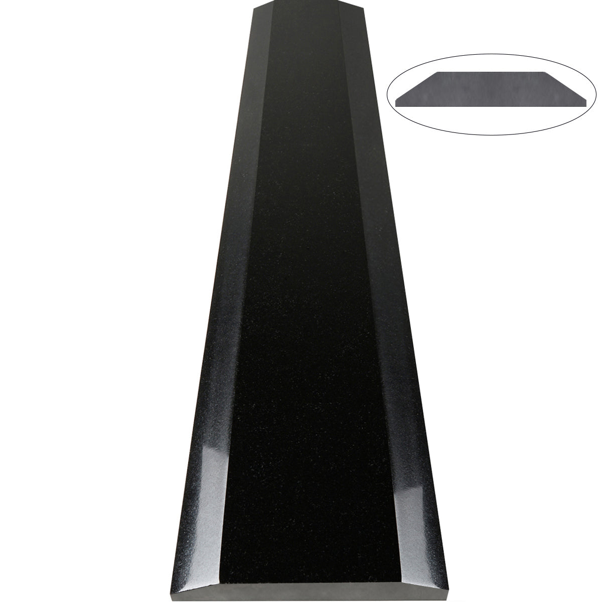 Absolute Black Polished Stone ADA Saddle Threshold Double Side Hollywood