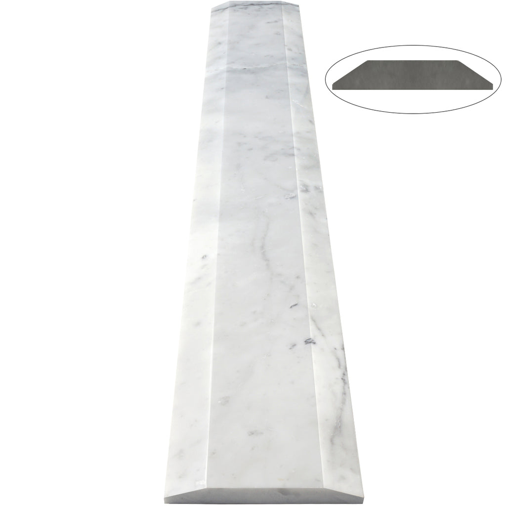 Carrara White Marble Stone ADA Saddle Threshold Double Side Hollywood