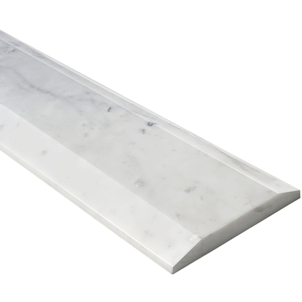 Carrara White Marble Stone ADA Saddle Threshold Double Side Hollywood
