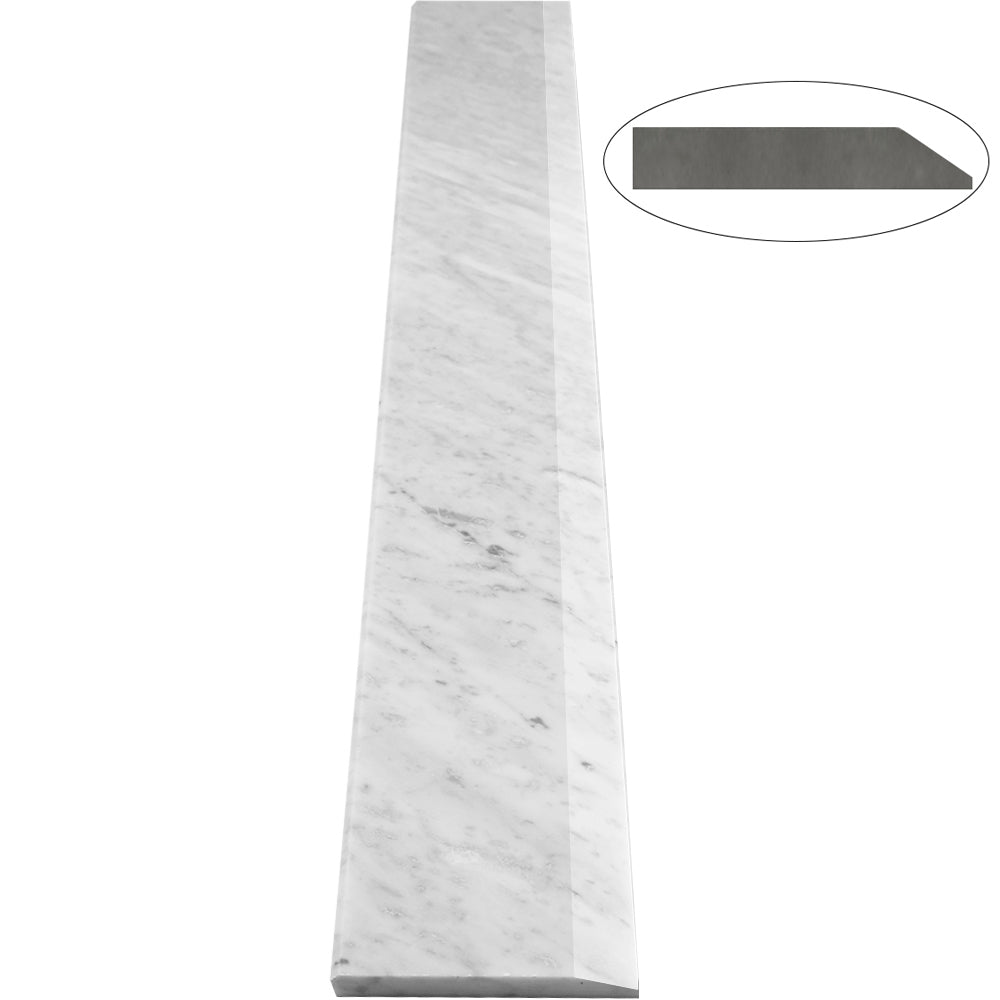 Carrara White Marble Stone Saddle Threshold Single Hollywood
