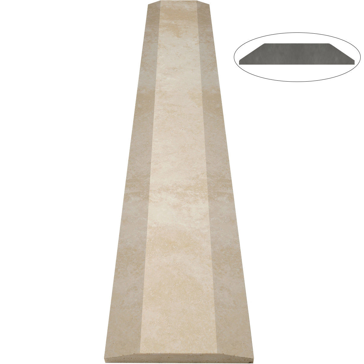 Ivory Light Travertine Stone ADA Saddle Threshold Double Side Hollywood